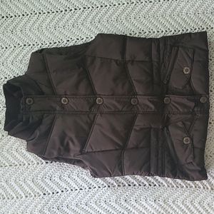 Brown sleeveless puffer vest medium